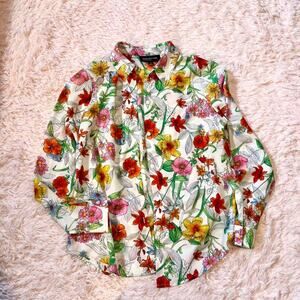 Jones New York Floral Cottage Core Boho Whimsical Twee Lolita Goblin Blouse